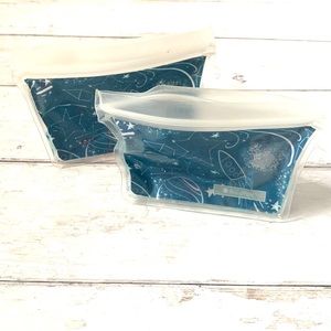 Full Circle Reusable Ziplock Snack Bags Space Planets Print Set of 2 Kids Lunch